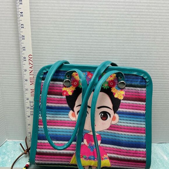 Colorful Graphic straw beach summerTote Bag - Picture 7 of 8